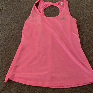 Adidas pink workout tank top